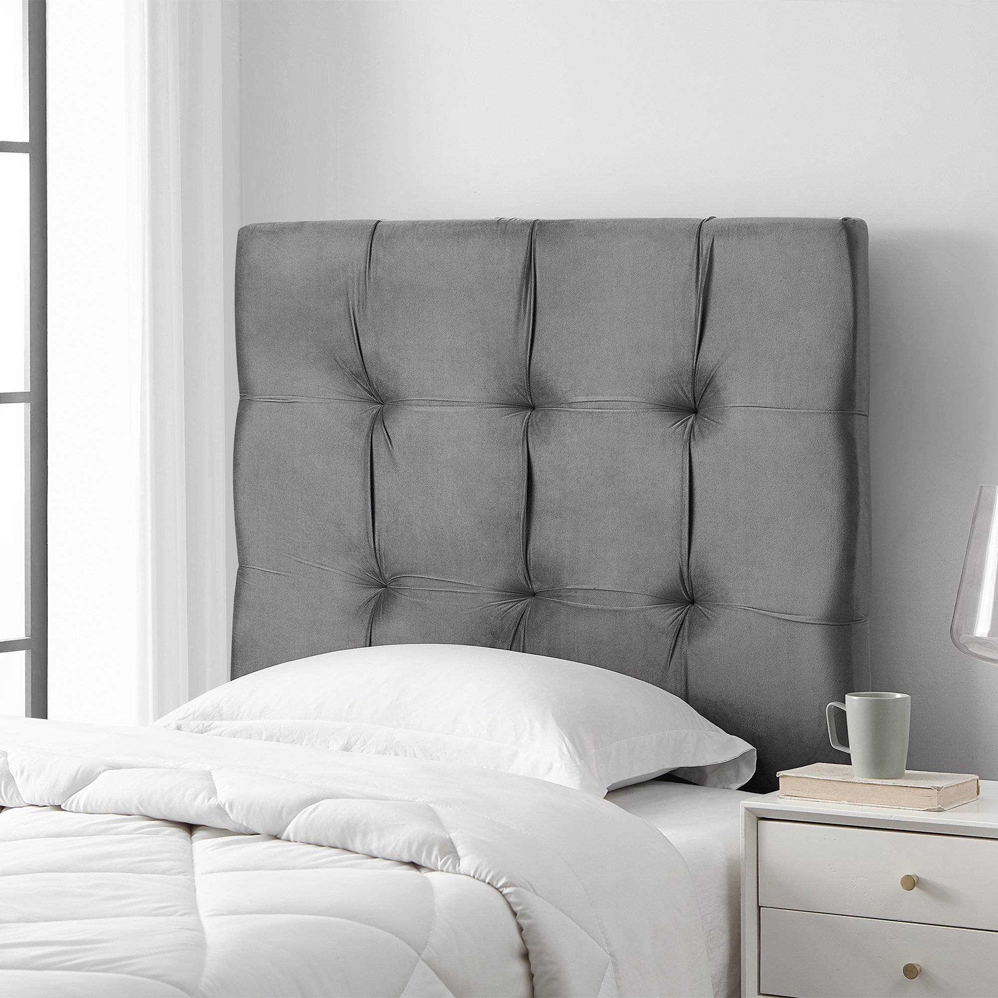 Everly Quinn Classic Tufted Velvet College Dorm Twin XL Headboard Wayfair