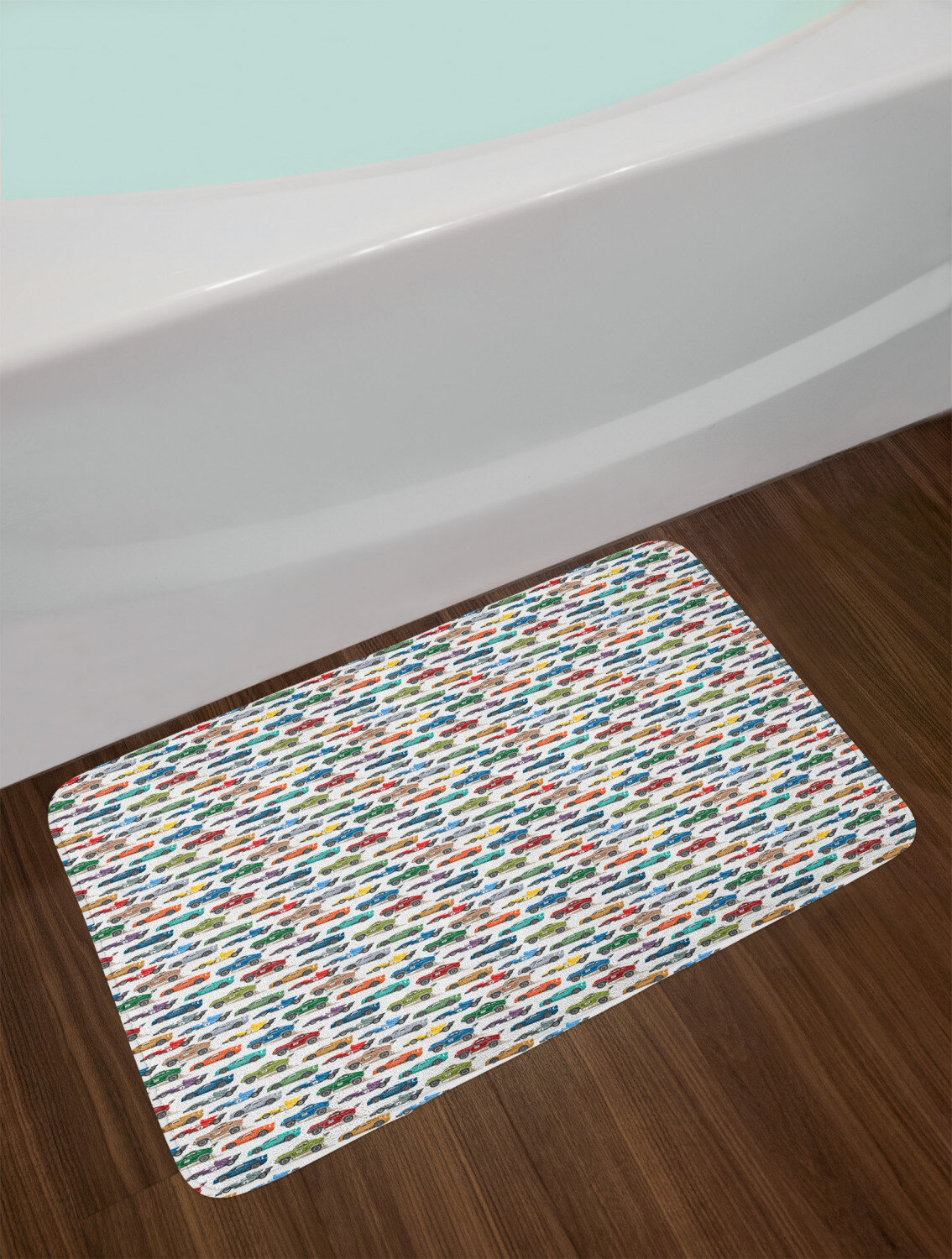 East Urban Home Ambesonne Race Car Bath Mat Diagonally Arranged