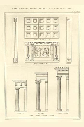 Buyenlarge Greek Columns Decorated Walls And Coffer Ceilings by Richard ...