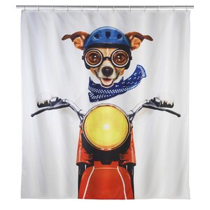 Biker Dog Shower Curtain