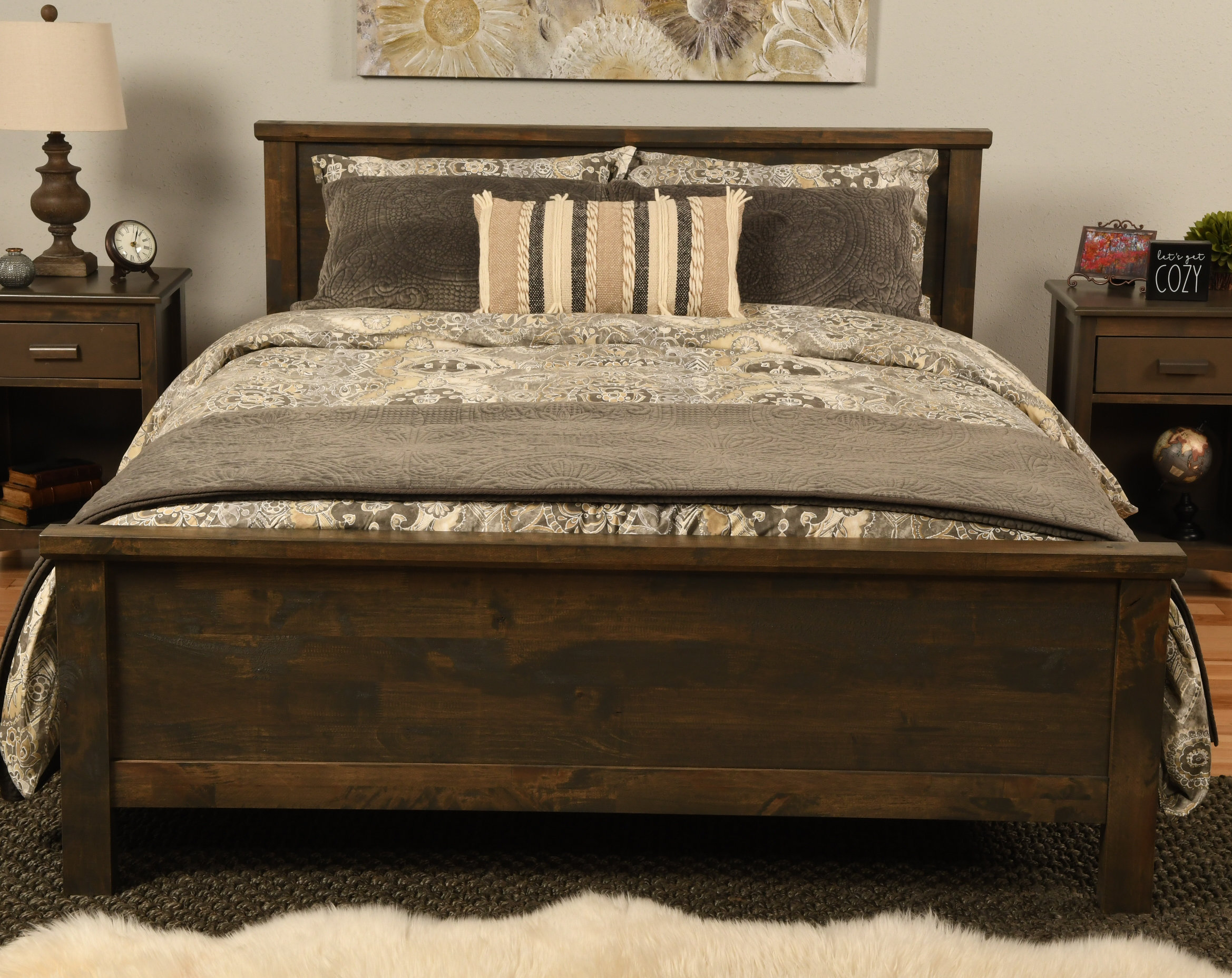Wood Bed Frame Contemporary Solid Wood Platform Bed in Queen Size Solid Wood Bed Platform Bed Frame Wooden Bed Solid Wood Platform Bed