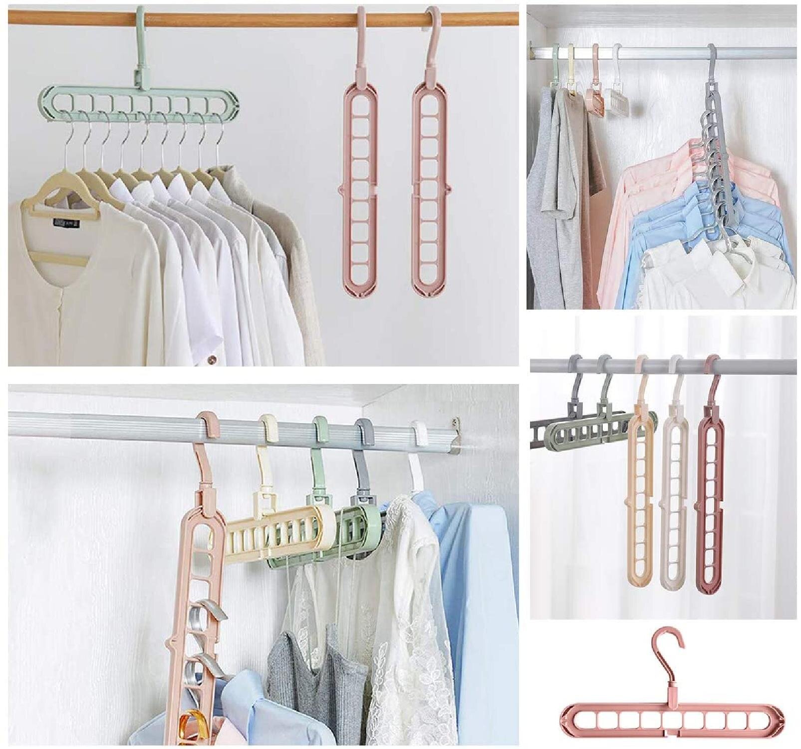 Updated Hook Design 12 Pack Magical Hangers Closet Space Saving Wardrobe Clothing Magic Hangers Oragnizer Heavy Chrome Hangers