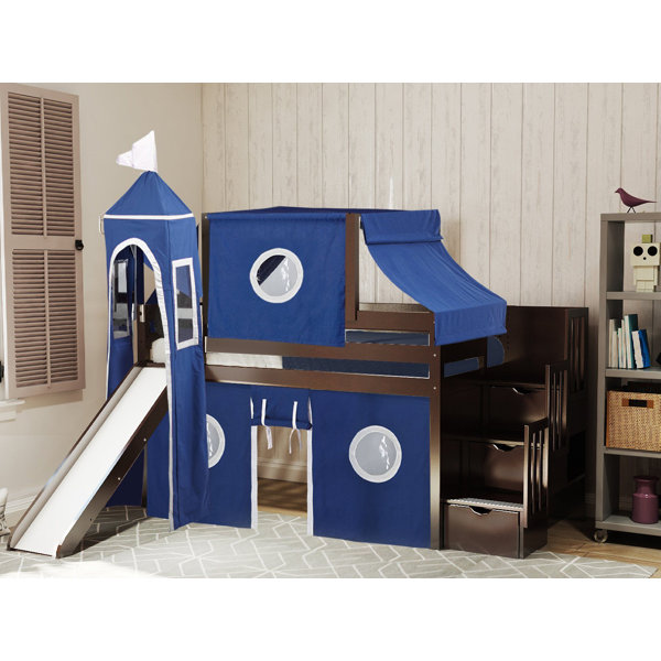 3 bed bunk bed with desk