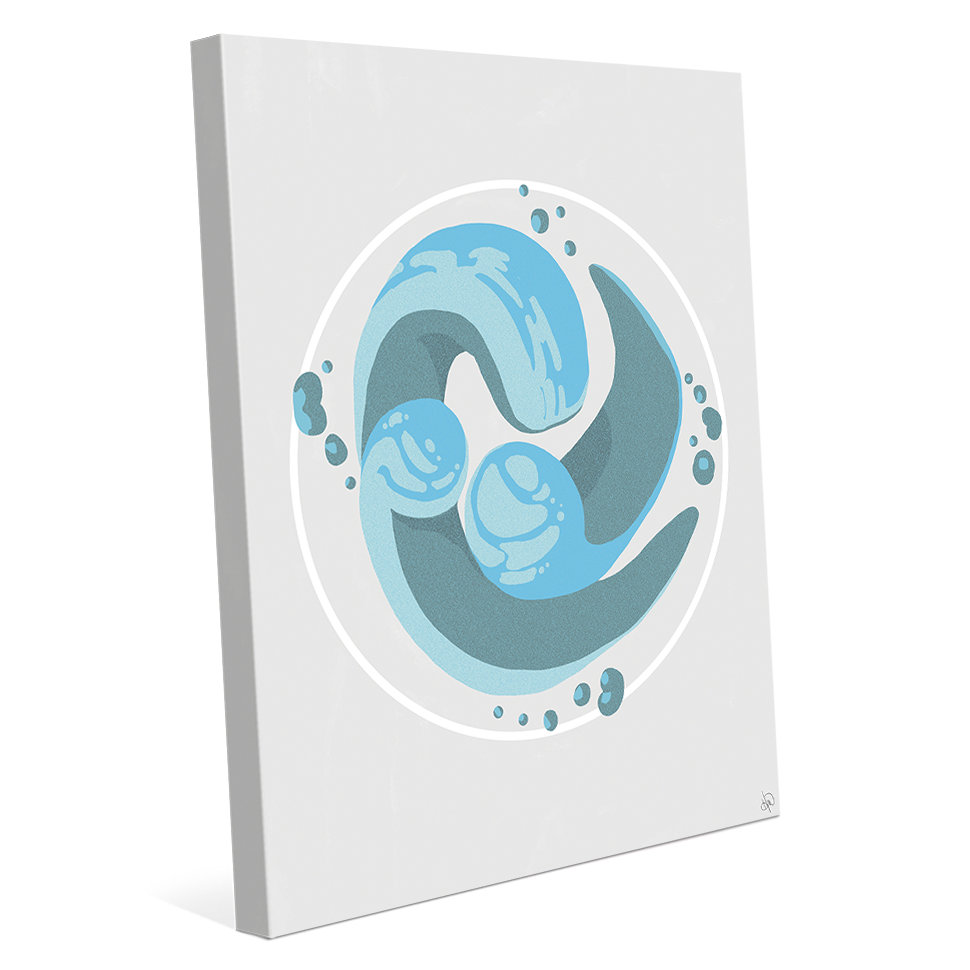 Click Wall Art Ink Drops Cyan Graphic Art On Wrapped Canvas Wayfair