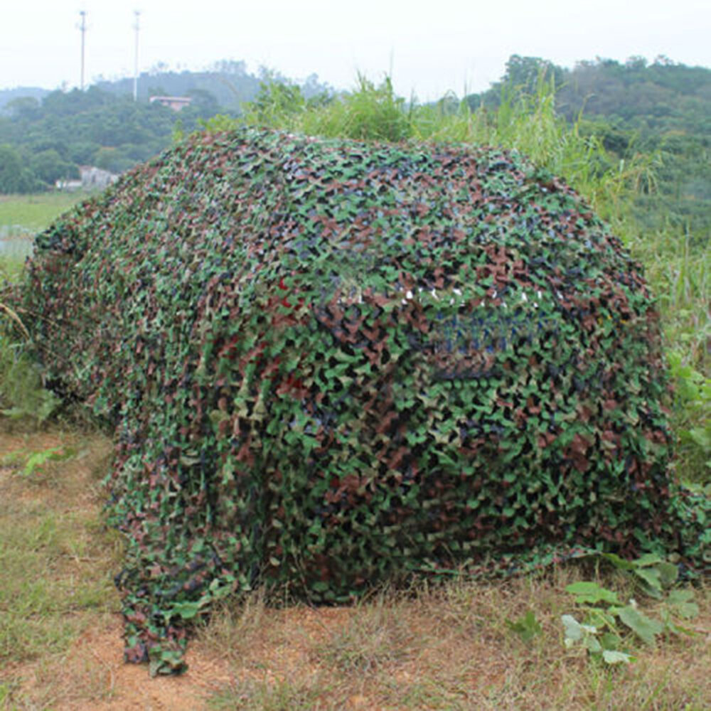 Military Camouflage Netting Hunting Camping Shooting Woodland Desert Leaves Net 
