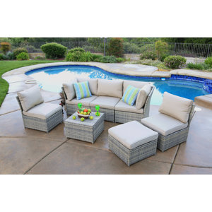 Gil 7 Piece Deep Seating Group with Cushion