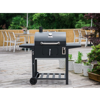Royal Gourmet  24" Barrel Charcoal Grill with Side Shelves