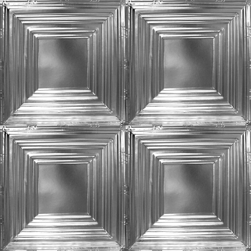 Tin 2 ft. x 2 ft. Glue-Up Ceiling Tile in Brushed Satin Nickel