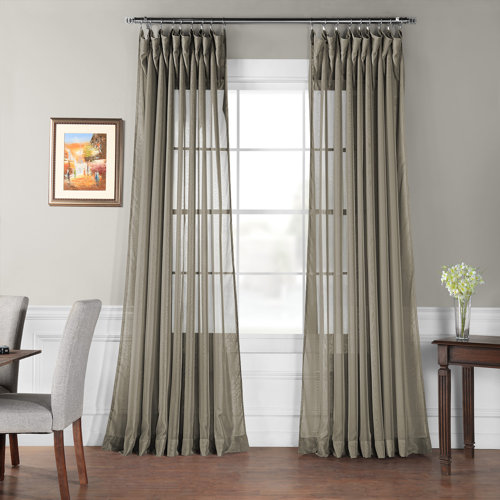 Beachcrest Home Tiya Double Layered Solid Sheer Rod Pocket Curtain