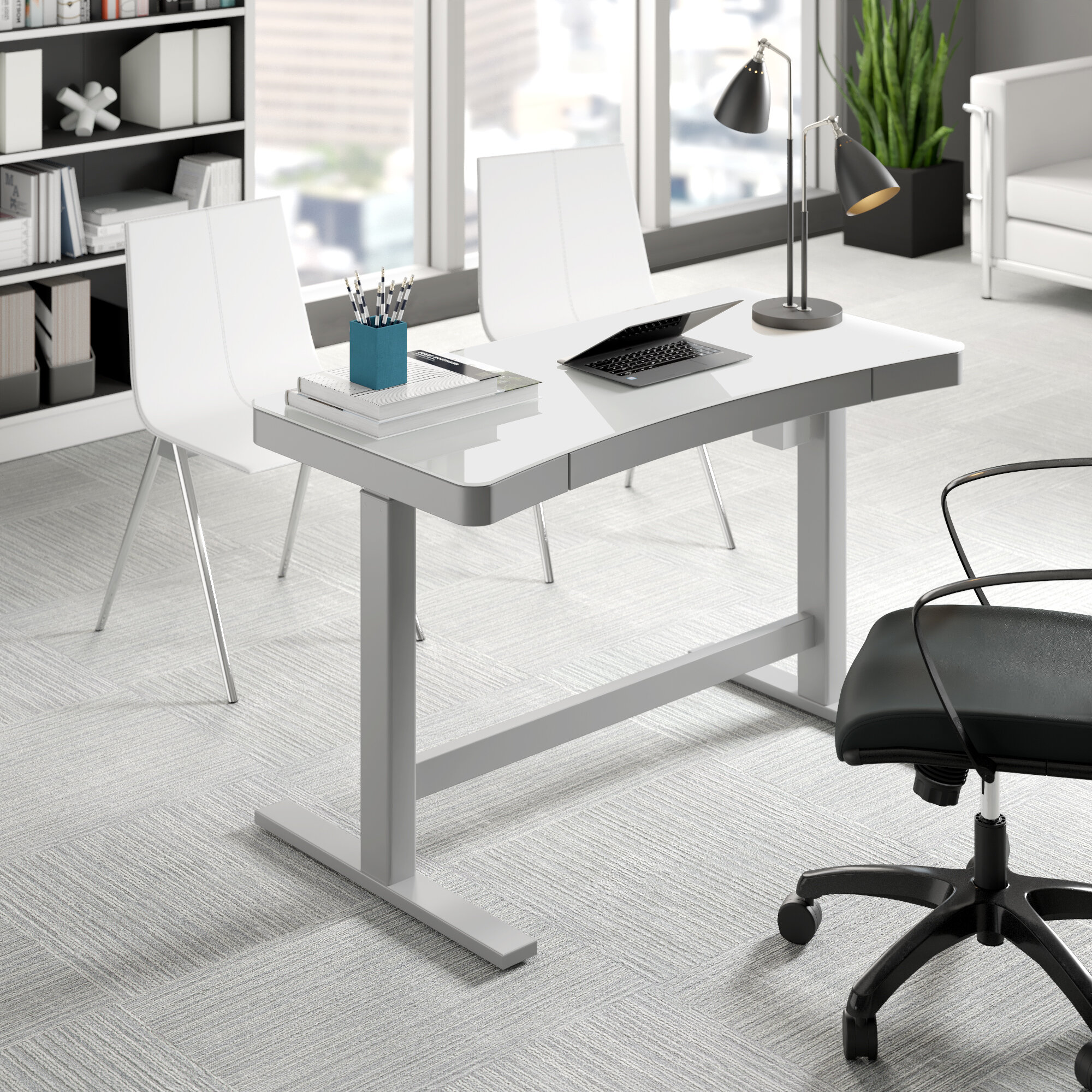 Upper Square Bureau Pour Travailler Debout A Hauteur Reglable Babin Et Commentaires Wayfair Ca