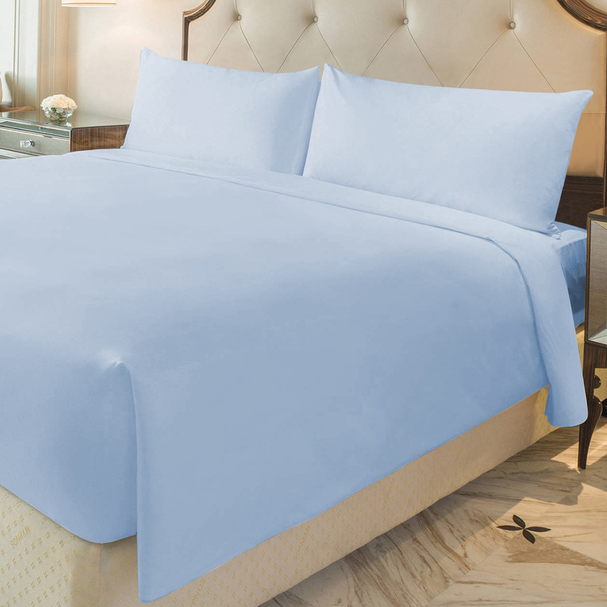 Navy Blue Stripe Bedding Item 100/% Cotton Soft /& Smooth 800 Thread Count US size