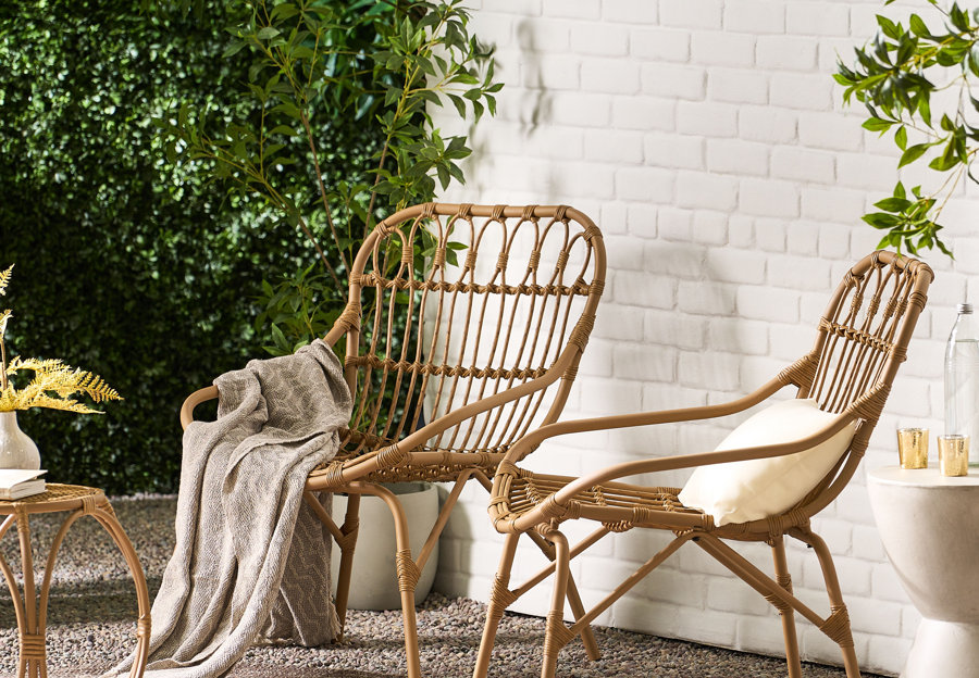 Weather Resistant Wicker Club Chairs
