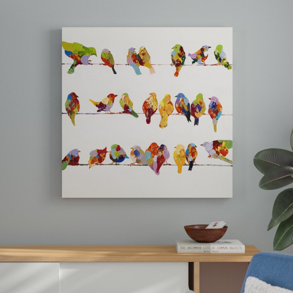 Ebern Designs Birds On A Wire II - Painting on Canvas & Reviews | Wayfair