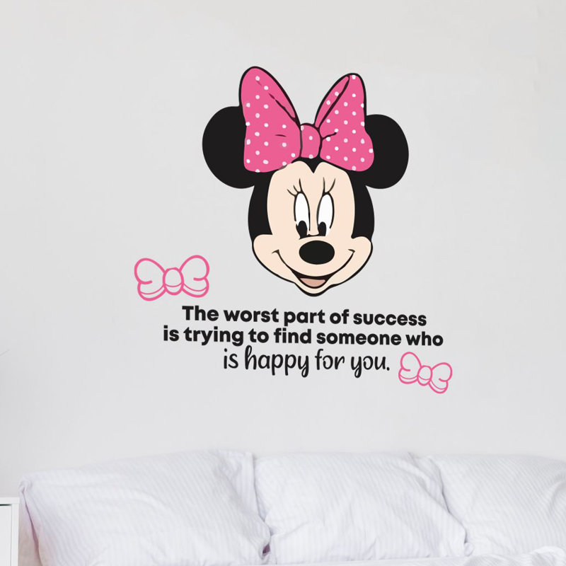 Design With Vinyl Happy For You Minnie Mouse Cartoon Quotes Wall Decal Wayfair Mickey minnie mouse wall decals kids gift bedroom decorative sti. happy for you minnie mouse cartoon quotes wall decal