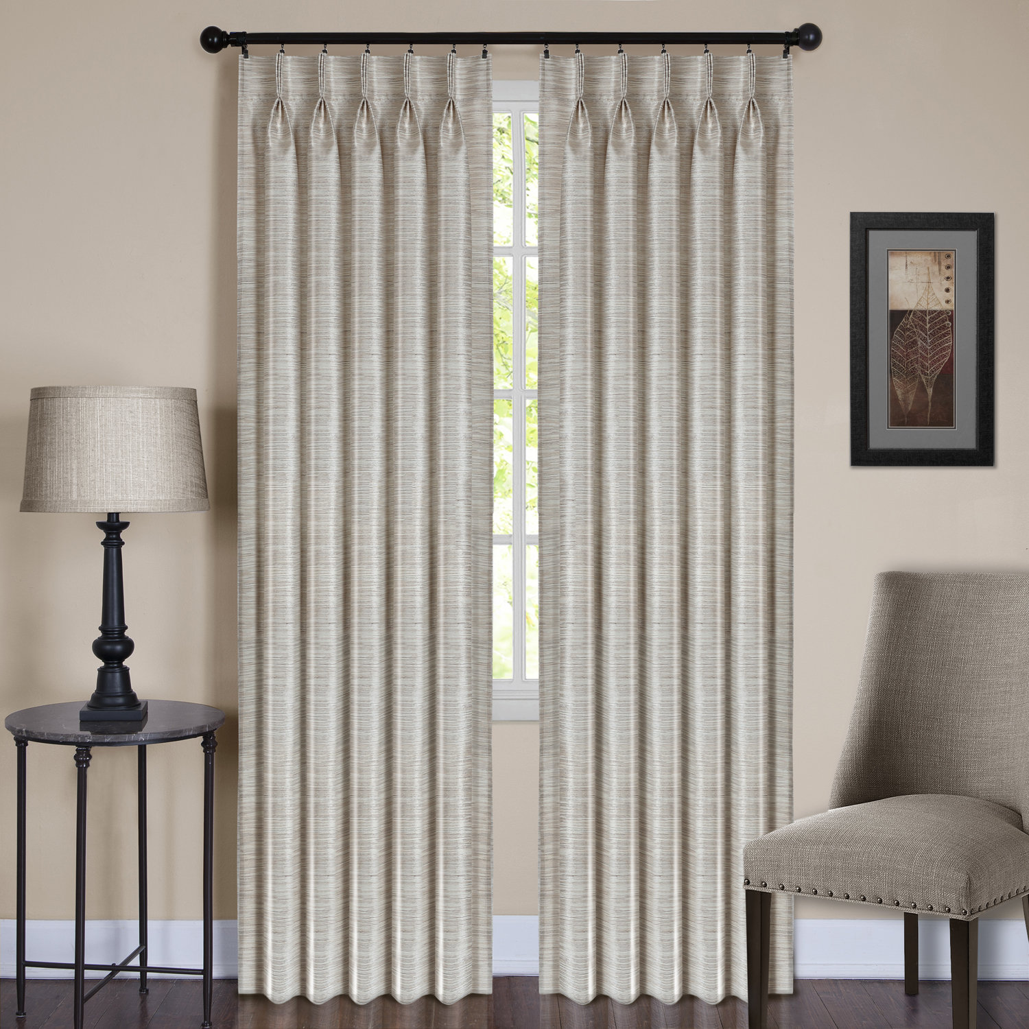 Red Barrel Studio Zanesfield Pinch Pleat Solid Semi Sheer Rod