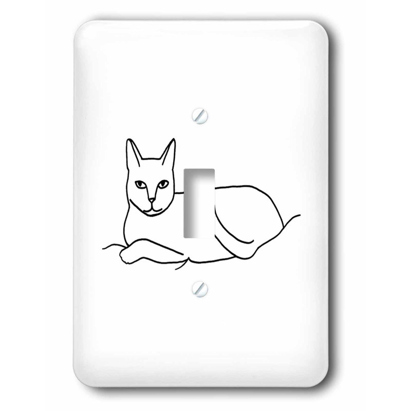 3drose Cat Laying Outline Art Drawing Single Toggle Light Switch Wayfair Search images from huge database containing over 1 here presented 51+ easy cat drawing images for free to download, print or share. wayfair