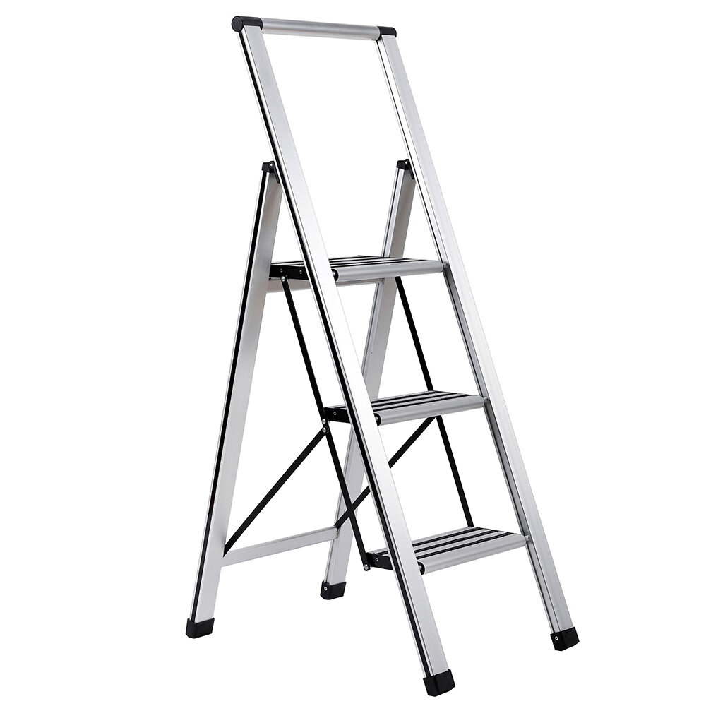 Portable Folding Aluminium Platform Safety Step Ladder Stool Non-slip Surface US 