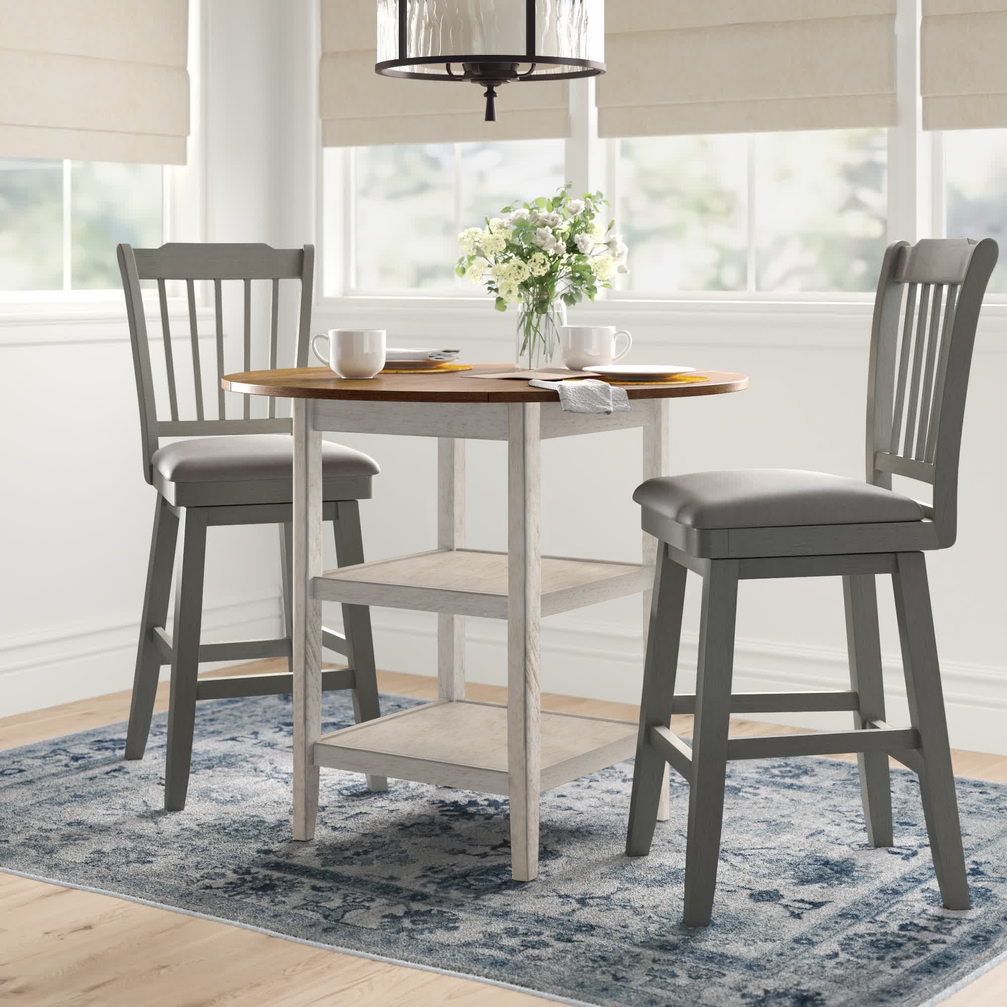 Three Posts™ Sariyah Counter Height Drop Leaf Dining Set & Reviews