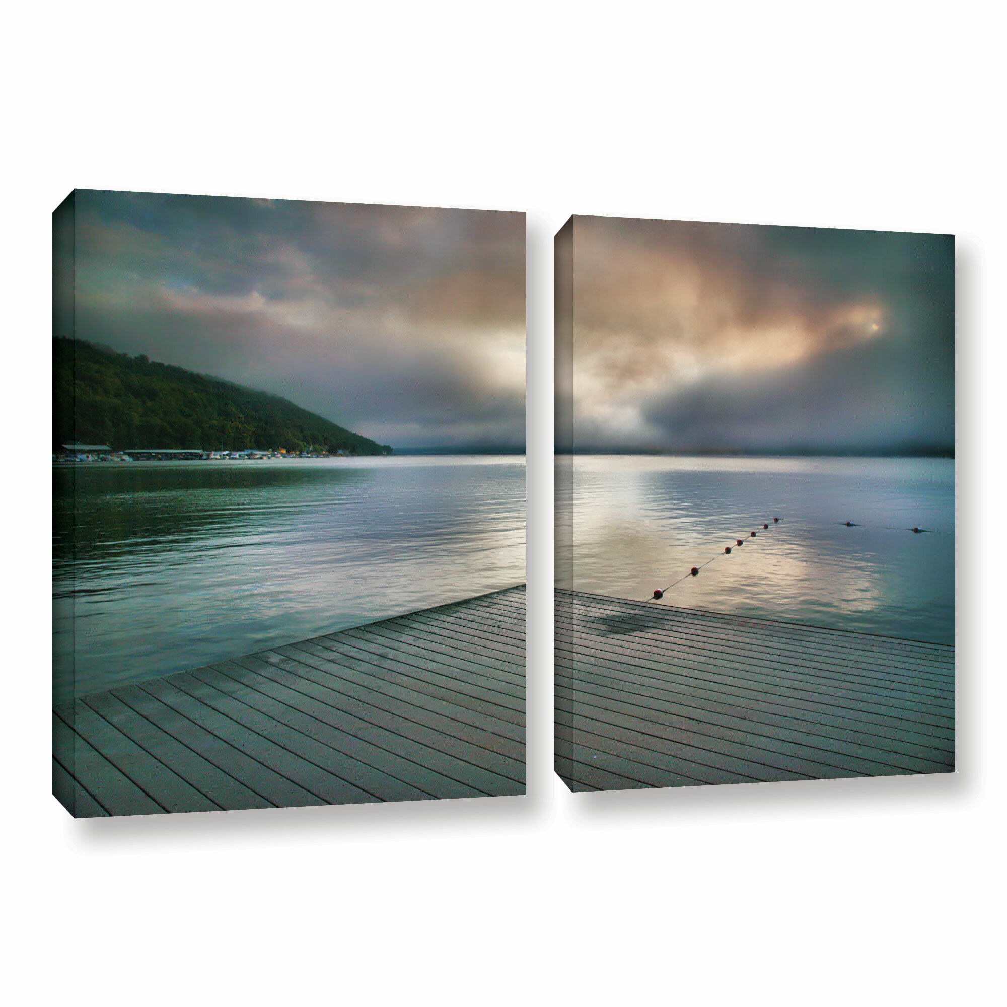 32 x 48 ArtWall 2 Piece Steve Ainsworths Lavender Sea I Floater Framed Canvas Set 