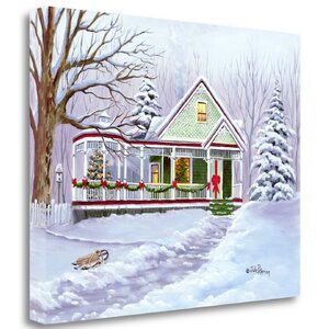 'Christmas Sled' Print on Wrapped Canvas