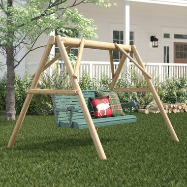 fina hardwood hanging porch swing with stand millwood pines