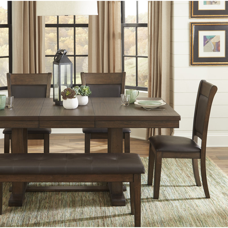 Millwood Pines Saulsberry Upholstered Solid Wood Side Chair In Rustic Brown Reviews Wayfair