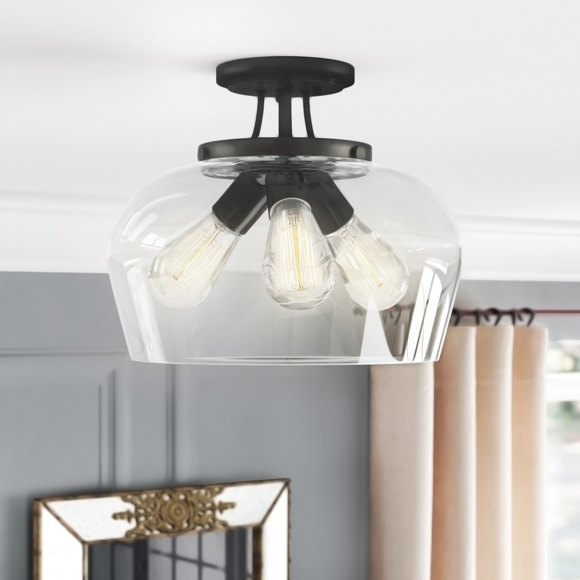 Leeds 3 Light Semi Flush Mount Reviews Joss Main Leeds 3 Light Semi Flush Mount