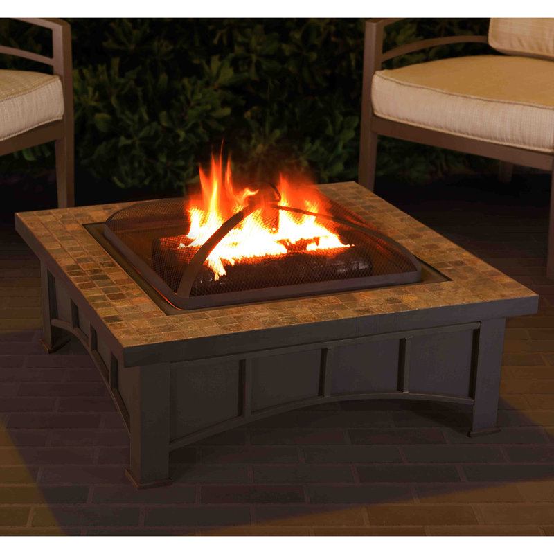 Sunjoy Scenic Steel Wood Burning Fire Pit Table Reviews Wayfair