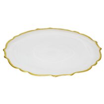 White with Yellow Flowers Bread/ Dessert Plate Gold Trim Made in China
