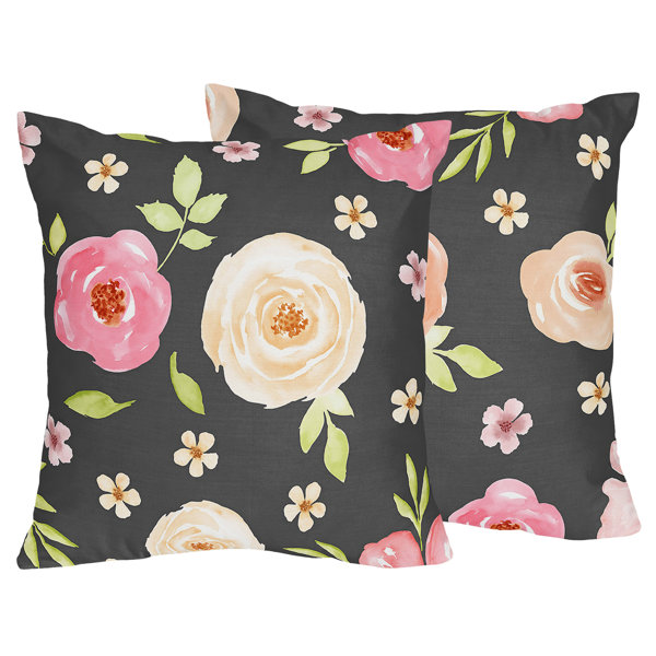 Watercolor Floral Pillow Wayfair