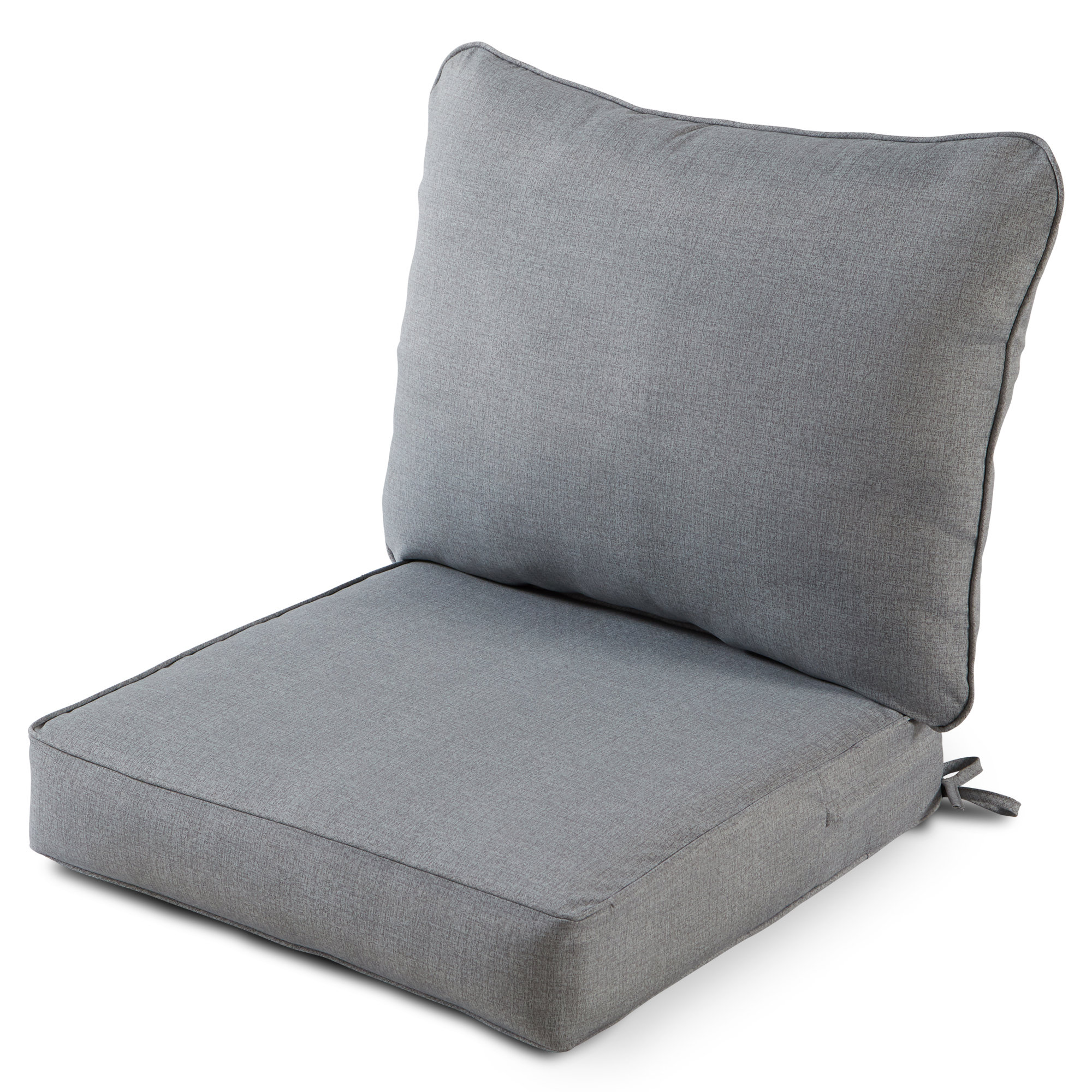 Ebern Designs Outdoor 2 Piece Deep Seat Cushion Set Heather Grey Wayfair Ca