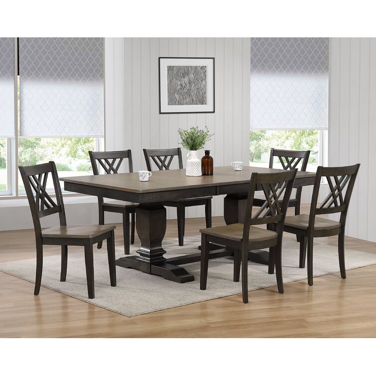 Rosalind Wheeler Papineau Extendable Solid Wood Dining Set & Reviews ...