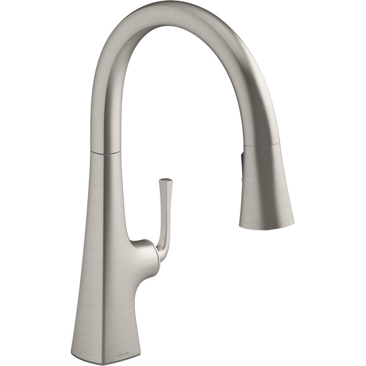 Graze Pull-Down Single Handle Kitchen Faucet With Three-Function Sprayhead  With Accessories
