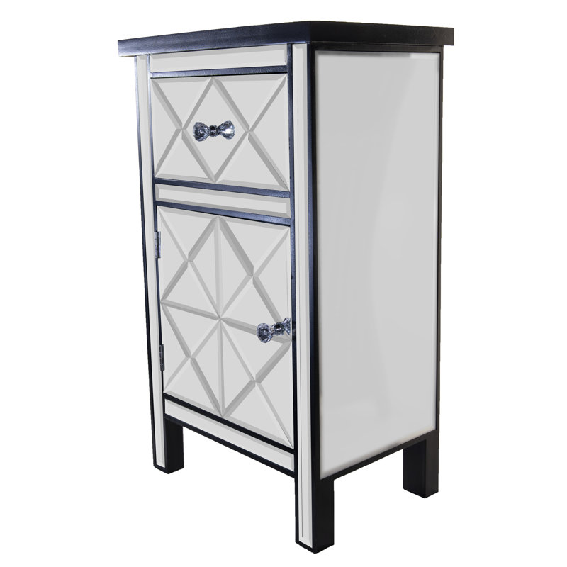 House Of Hampton Jacque 1 Door Mirrored Accent Cabinet Reviews Wayfair