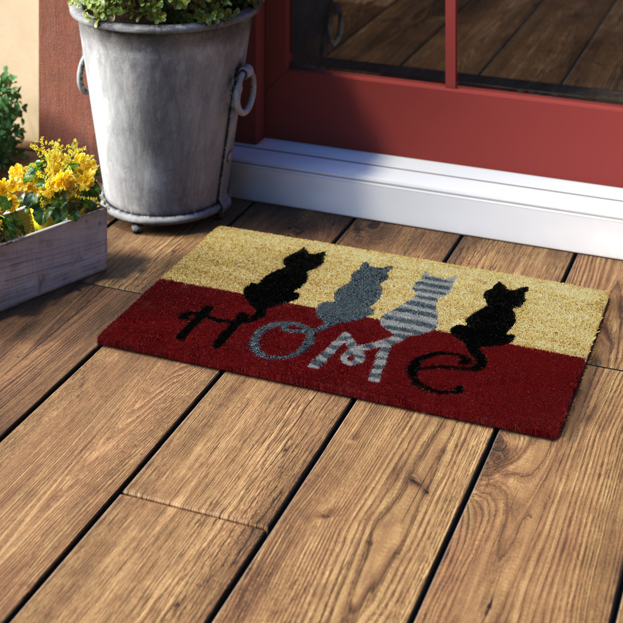Red Barrel Studio Alyda Cat Home Coir Door Mat Wayfair