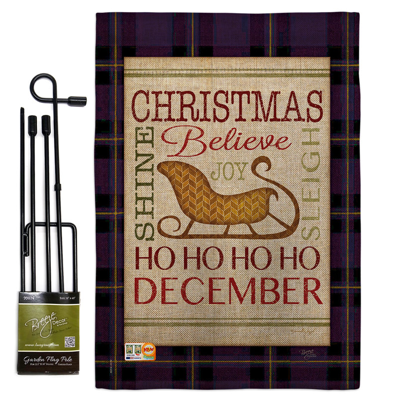 Breeze Decor Believe In Joy Of Sleigh Winter Christmas Impressions 2 Sided Polyester 19 X 13 In Flag Set Wayfair