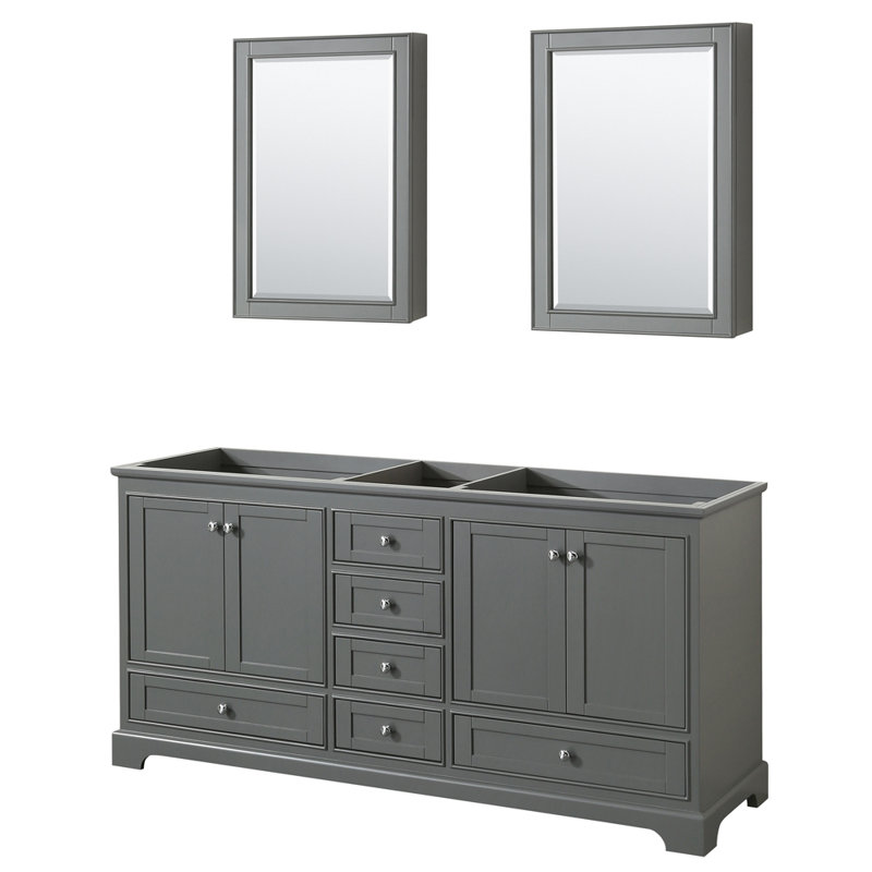 Wyndham Collection Deborah 71" Double Bathroom Vanity Base ...
