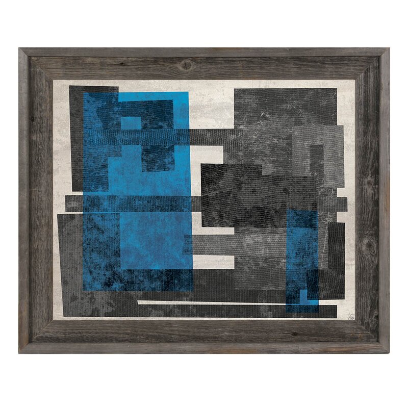 Click Wall Art Industrial Block A Blue Framed Graphic Art On Canvas Wayfair Ca