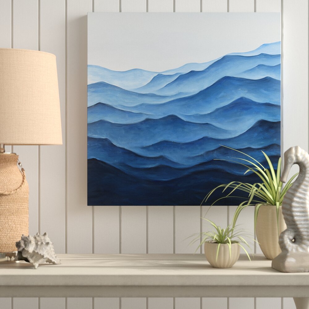 Highland Dunes Deep And Calm Ocean Waves Oil Painting Print On Wrapped Canvas Wayfair Ca