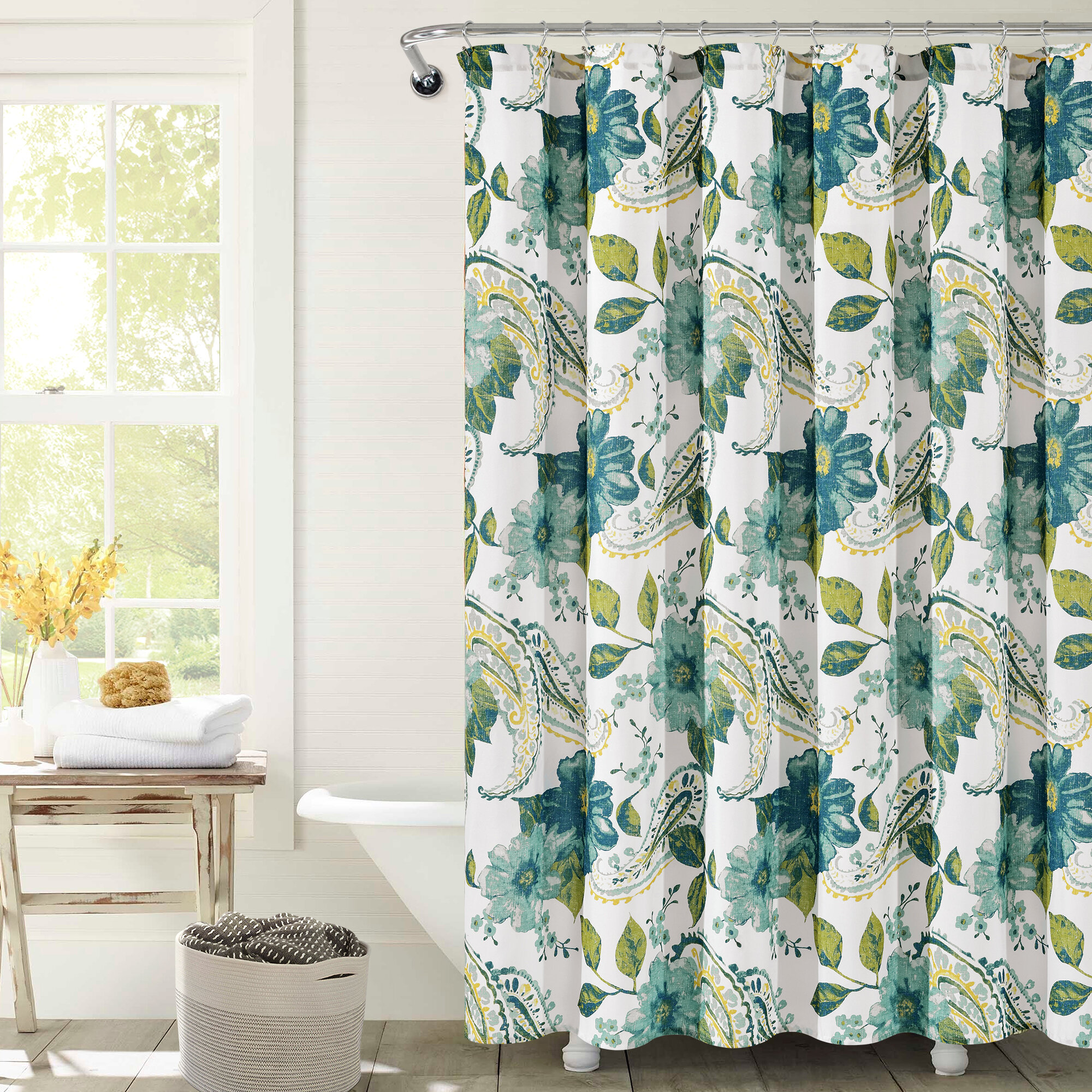 Red Barrel Studio Esquire Floral Single Shower Curtain Reviews Wayfair