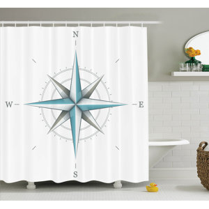 Hoffman Compass Antique Wind Rose Shower Curtain Set