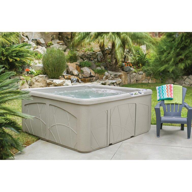 LifeSmart 400DX 5-Person Rock Solid Plug and Play Spa with 19 Jets Plus Bonus Waterfall Jet and Free Super Energy Saving Value Package 
