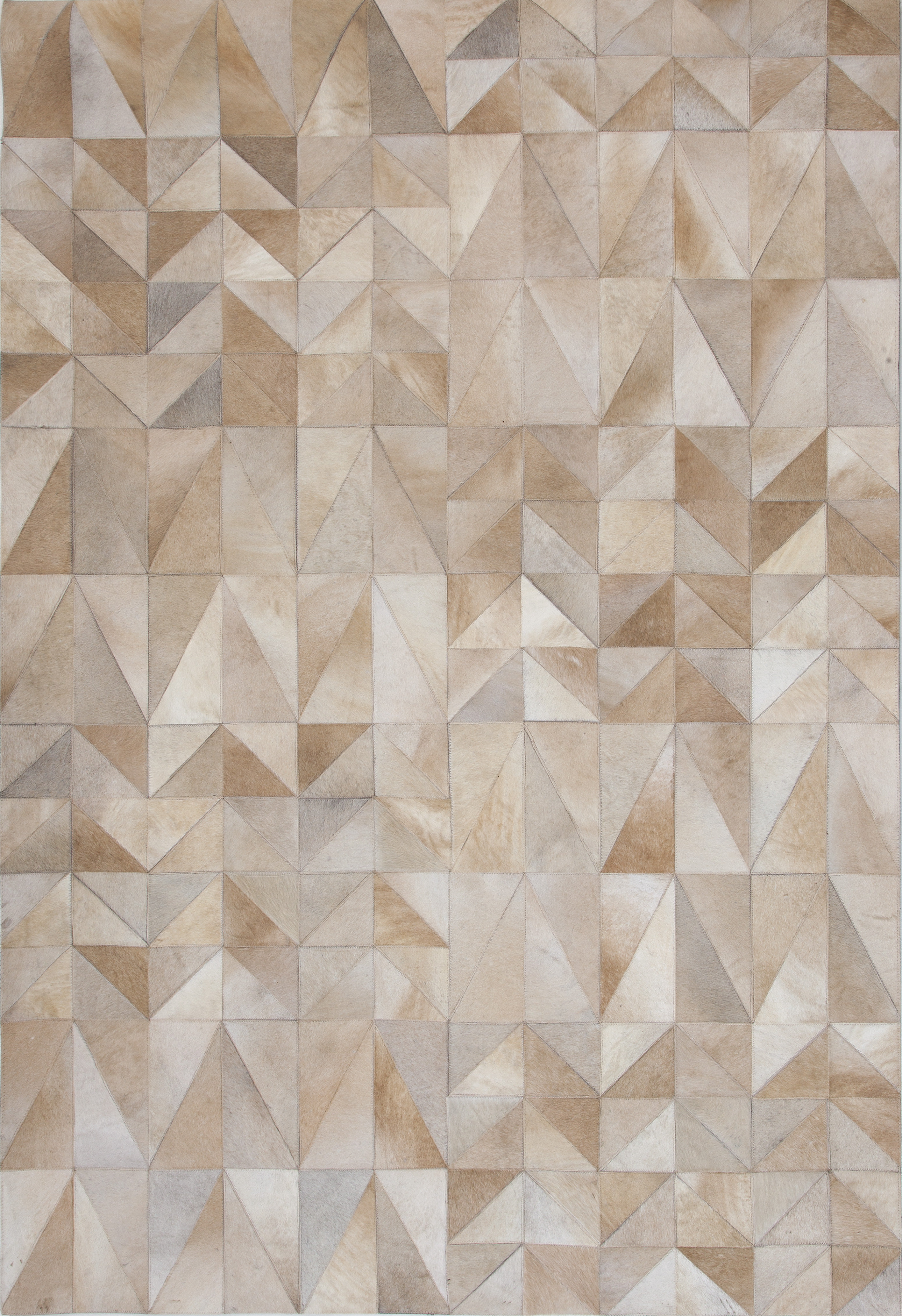 Foundry Select Wozniak Geo Hide Cowhide Ivory Tan Natural Area Rug