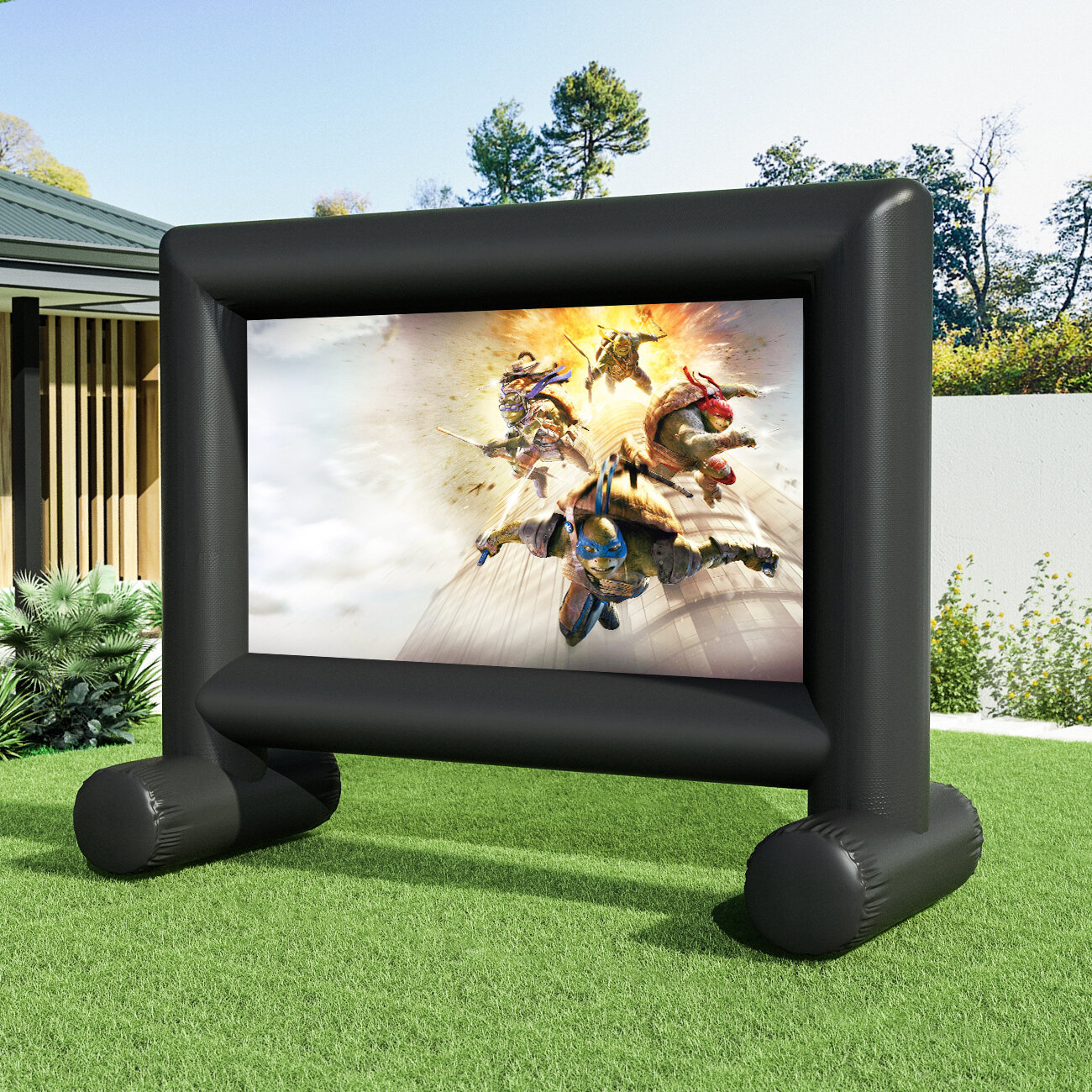 Inflatable Movie Screen Blow up Mega Projector Screen with Carry Bag for Front Projection 14 Feet 