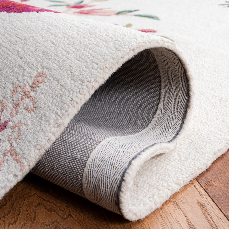 Red Barrel Studio® Delmarie Handmade Ivory/Pink/Red Rug & Reviews | Wayfair