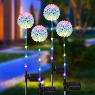 Outdoor Solar Powered Colour Changing RGB Diamond Shaped Stake Lights Yard Decor 