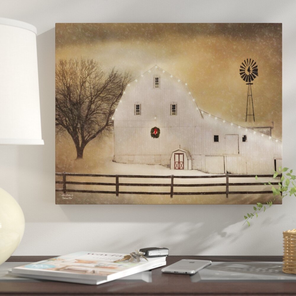 Winston Porter White Barn Holiday - Graphic Art on Canvas & Reviews ...