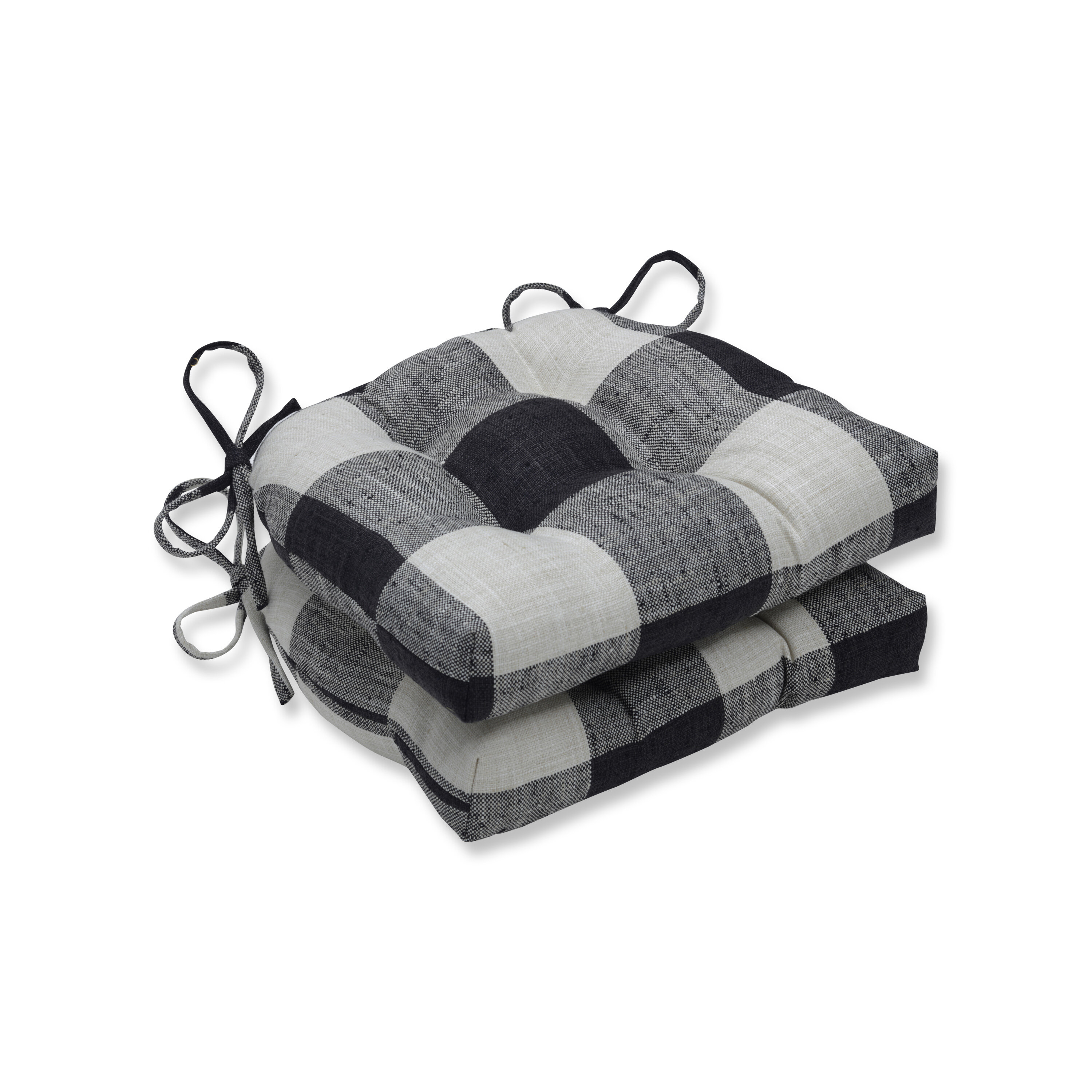 black and white buffalo check chair pads