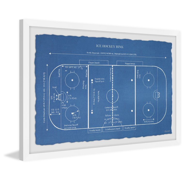 Isabelle Max Ice Hockey Rink Blueprint Picture Frame Print Wayfair