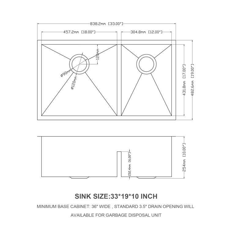 Dimakai 33 L X 19 W Double Basin Undermount Kitchen Sink Wayfair